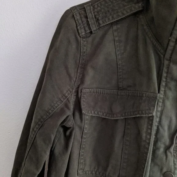 Abercrombie Military Utility Cargo Olive Green Women's Jacket Size Small - Picture 5 of 5